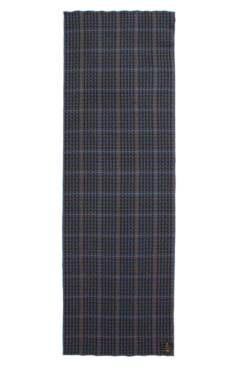 CLIFTON WILSON Houndstooth Windowpane Wool Scarf, Alternate, color,