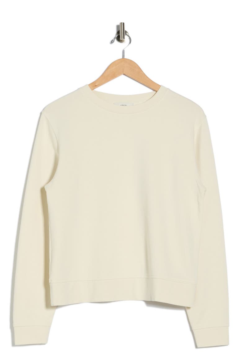 Crewneck Cotton Sweatshirt, Alternate, color, OFF WHITE