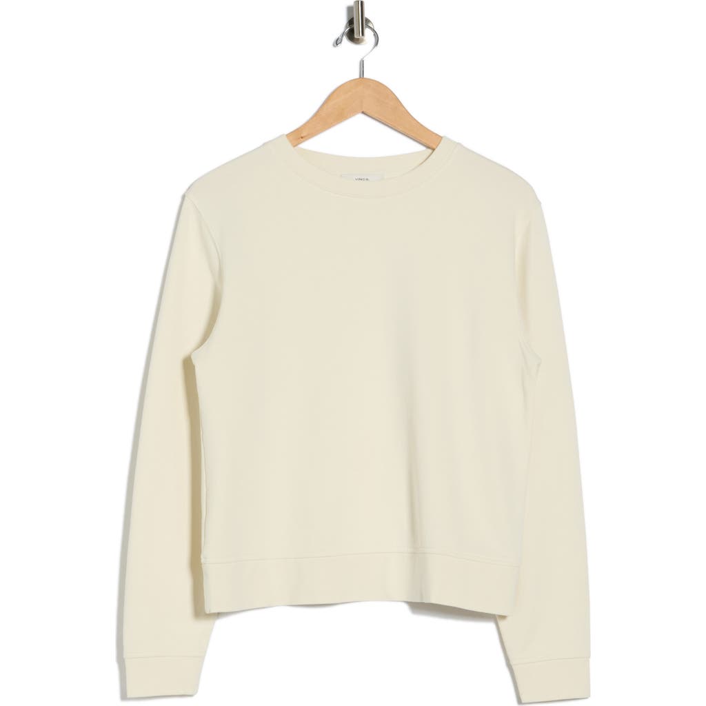 Vince Crewneck Cotton Sweatshirt In White