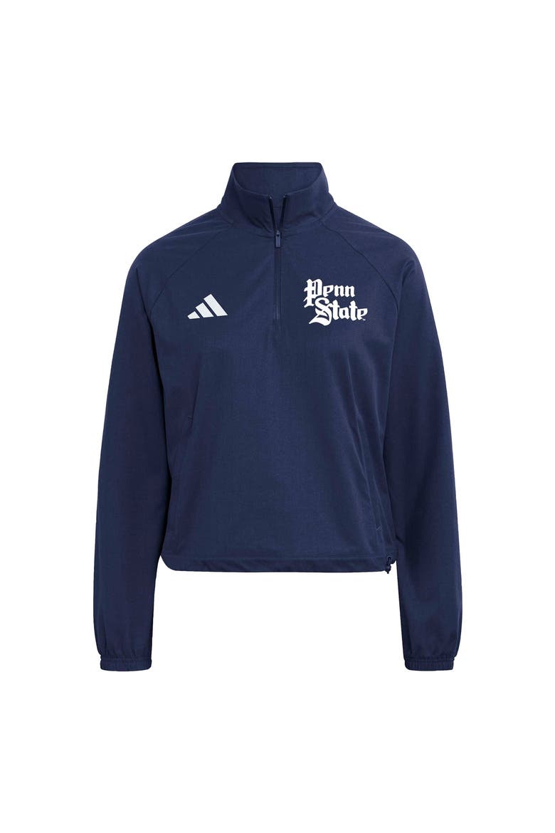 Women's adidas Navy Penn State Nittany Lions Ultimate365 Woven Quarter-Zip Raglan Pullover, Alternate, color, Navy