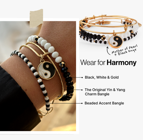 Alex And Ani Yin Yang Bangle Bracelet Set Of 3 In Gold
