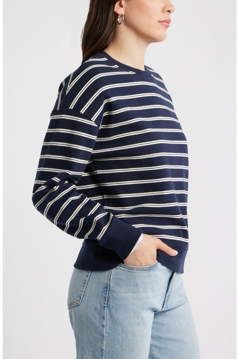 Stripe Pullover Sweatshirt, Alternate, color, NAVY S IVORY SABRINA STRIPE