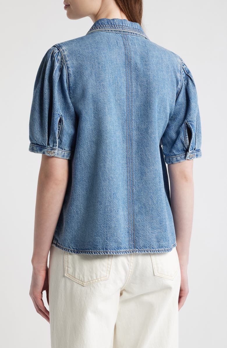 rag & bone Featherweight Taylor Short Sleeve Denim Button-Up Shirt, Alternate, color, Lyon