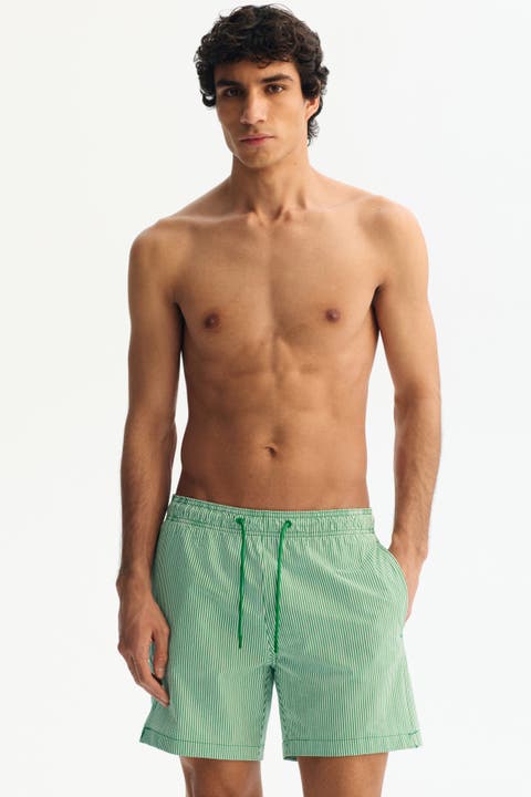 Seersucker swim shorts