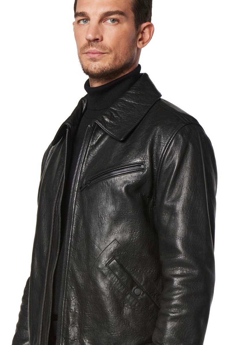 Andrew Marc Overton Leather Trucker Jacket, Alternate, color, 