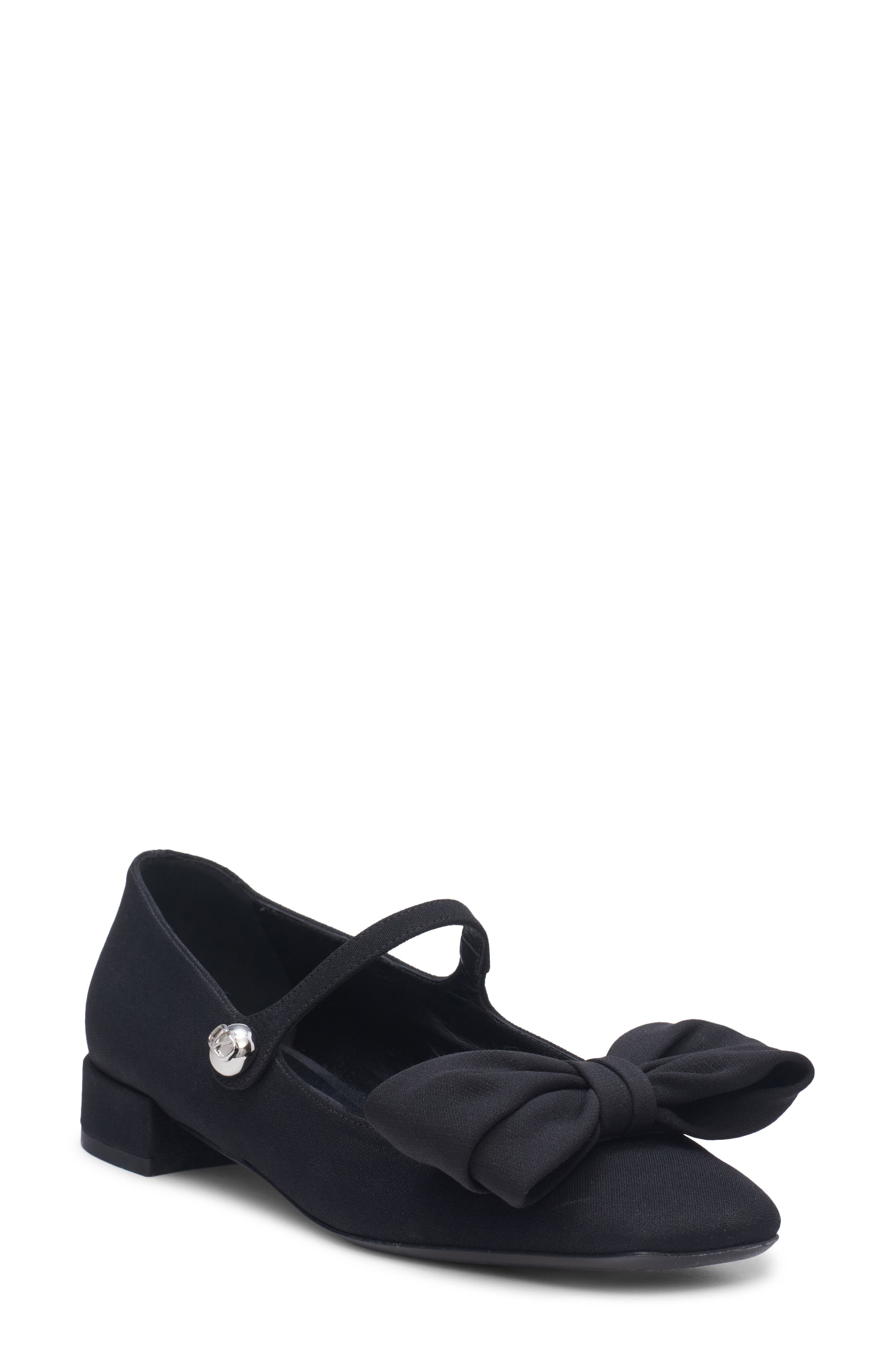 Bow Mary Jane Flat, Main, color, NERO