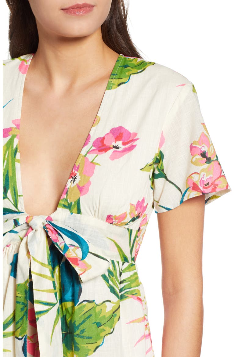 Rolling Seas Print Midi Dress, Alternate, color, WHITE CAP