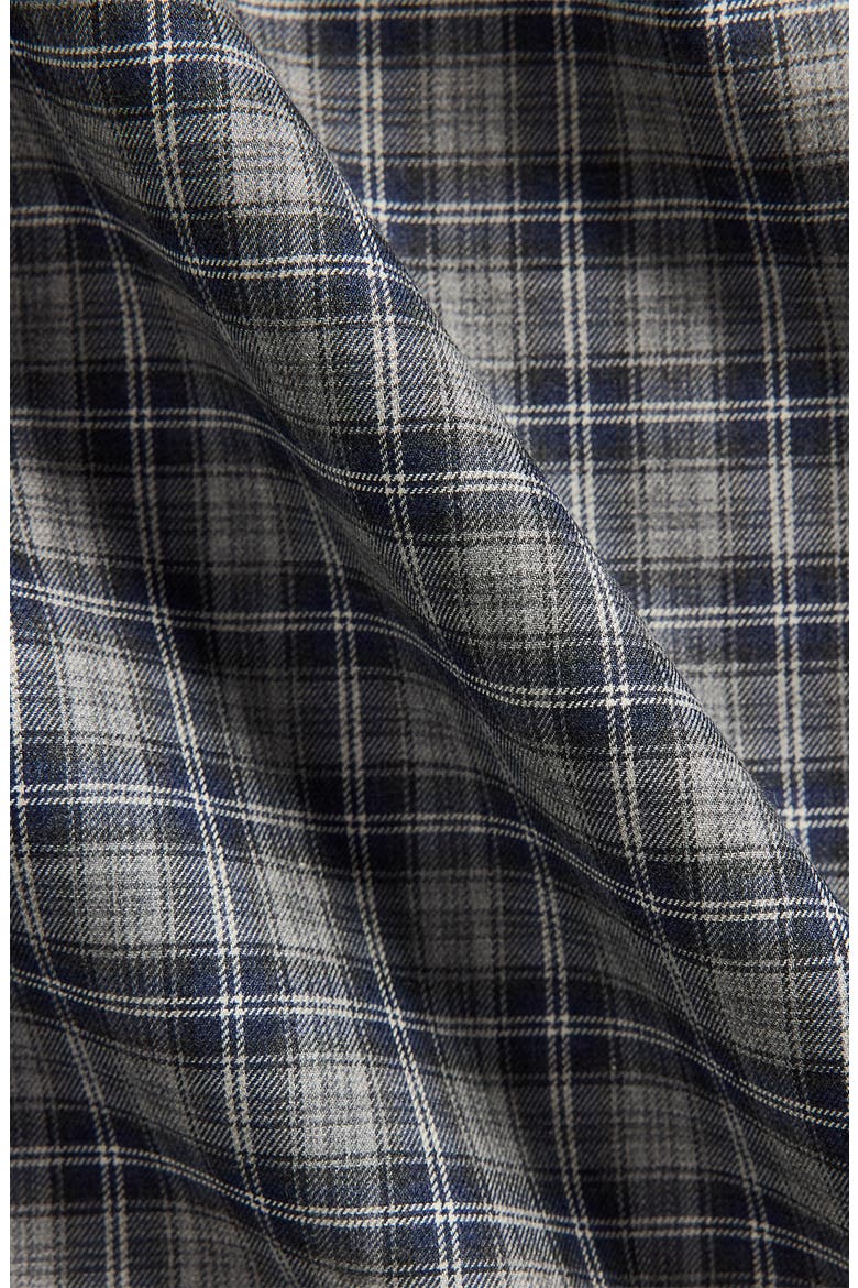 Classic Fit Plaid Cotton Twill Button-Up Shirt, Alternate, color, GREY NAVY HEATHER MULTI
