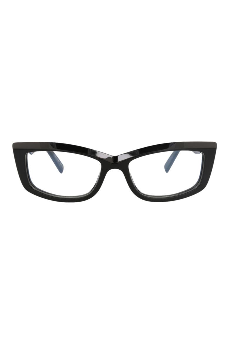 54mm Cat Eye Optical Glasses, Main, color, BLACK BLACK TRANSPARENT
