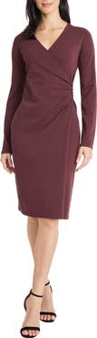 Maggy London Long Sleeve Midi Sweater Dress