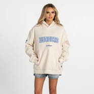 THE WILD COLLECTIVE Women's The Wild Collective Cream Los Angeles Dodgers Oversized Cord Hoodie