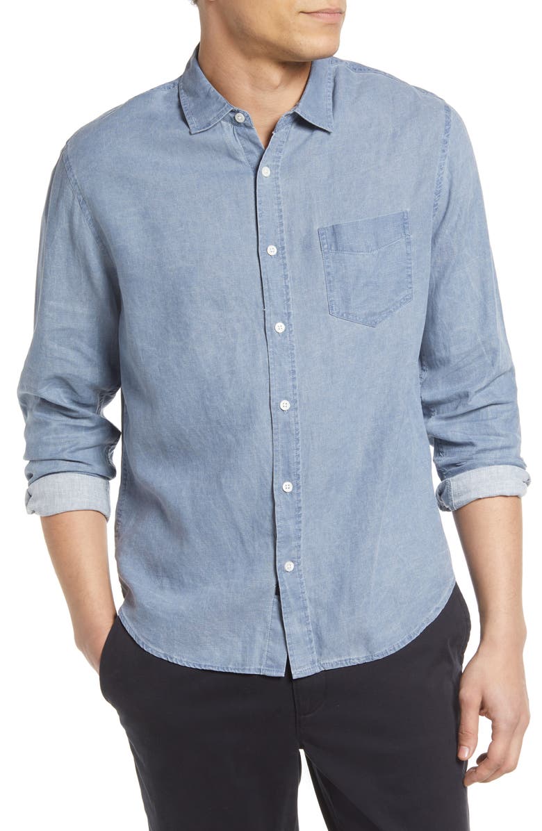 Rails Mykonos Linen Blend Button-Up Shirt, Main, color, 