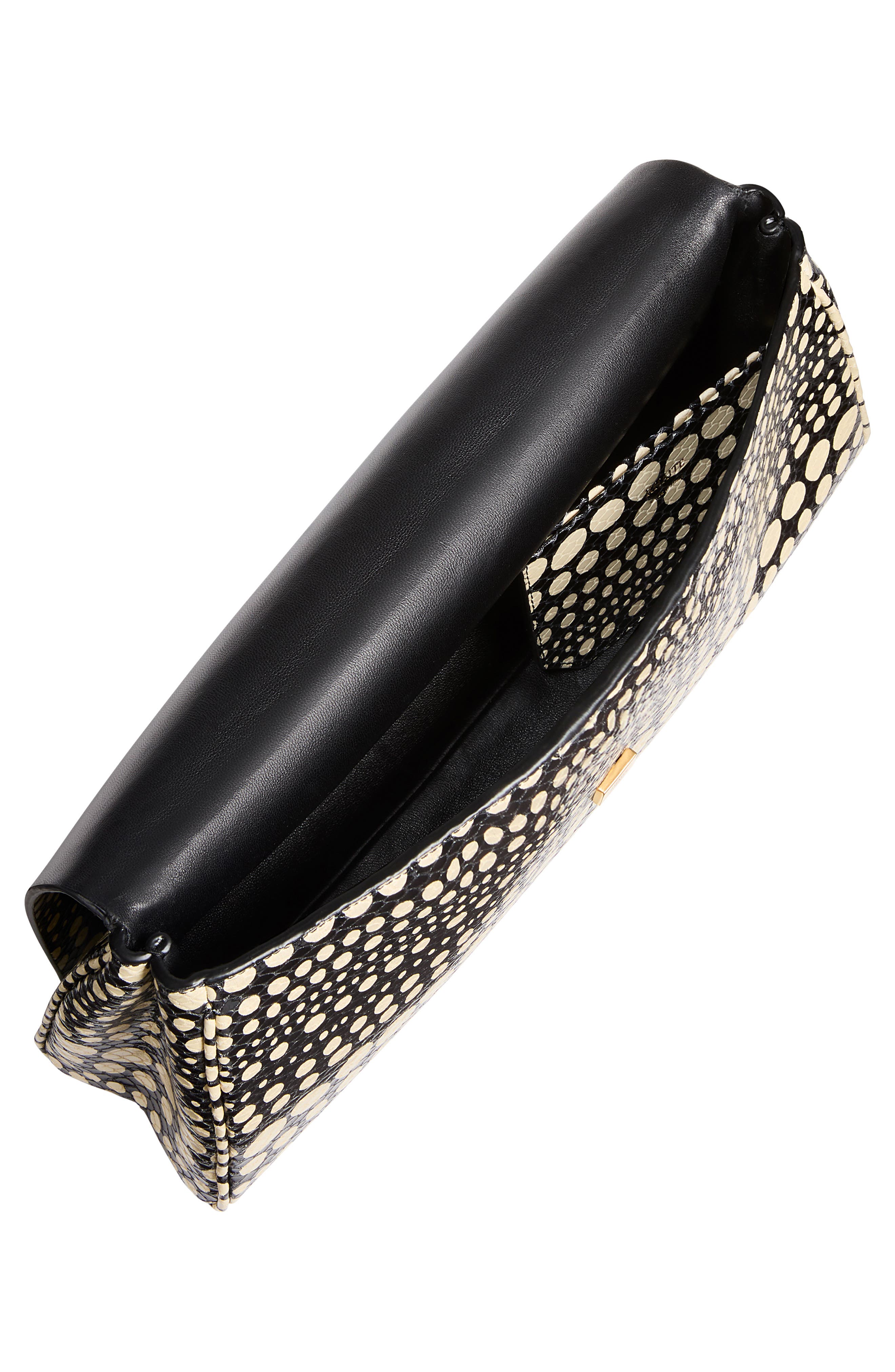 Khaite Audrey Polka Dot Snakeskin Embossed Leather Clutch, Alternate, color, 