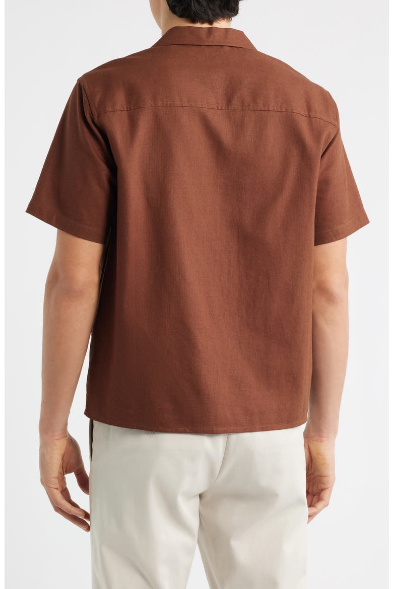 Cuban Linen Camp Shirt, Alternate, color, BROWN