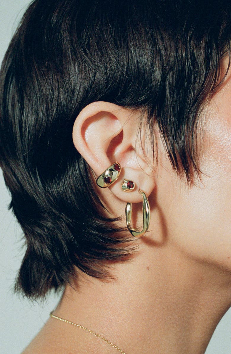 FARIS Onda Hoop Earrings, Alternate, color, Gold