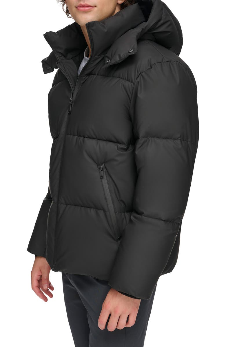 DKNY Rubberized Front Zip Puffer Jacket, Alternate, color,