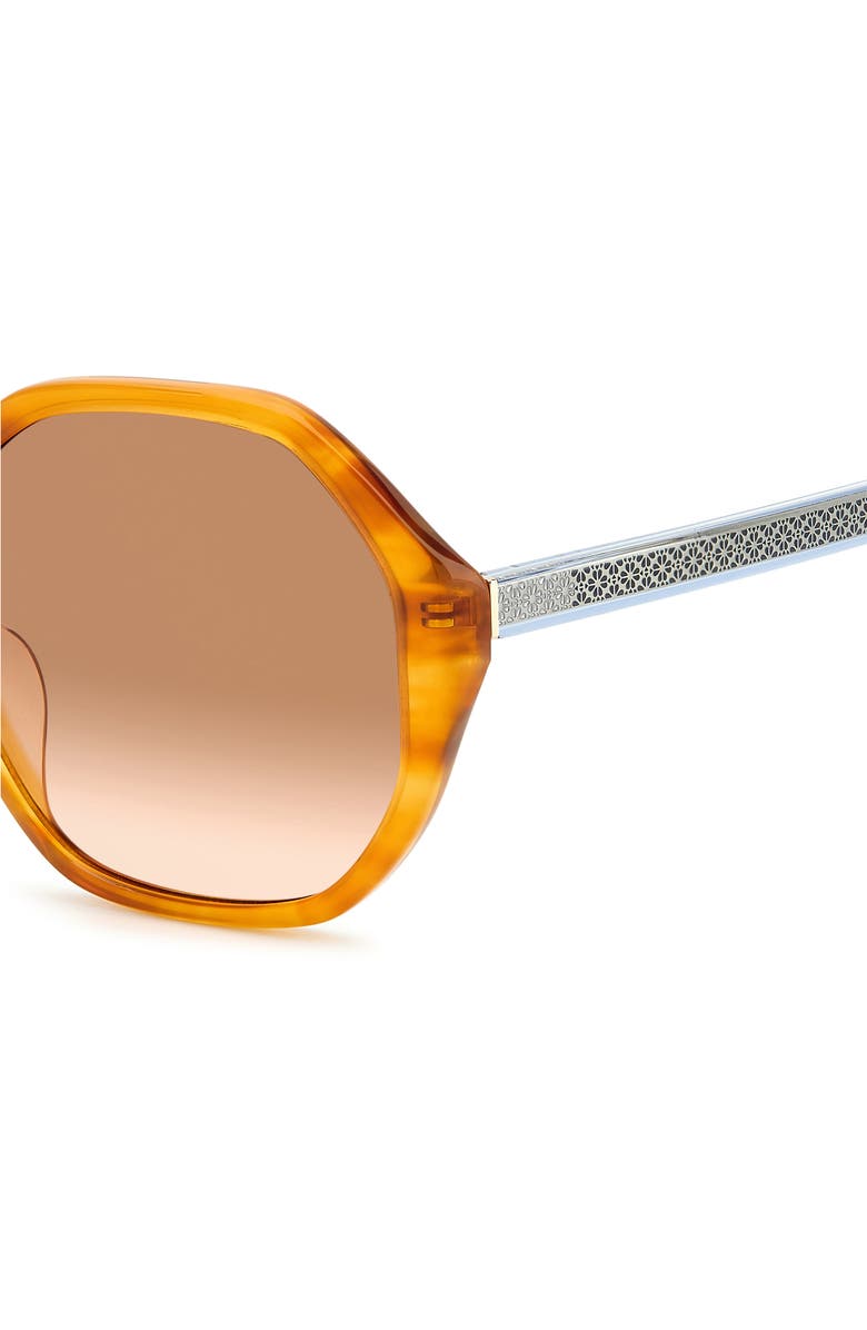 Kate Spade New York waverly 57mm gradient round sunglasses, Alternate, color, Brown Horn / Brown Gradient