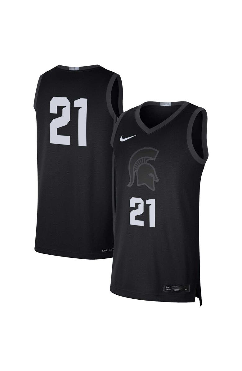 Nike Men's Nike #21 Black Michigan State Spartans Limited Basketball Jersey, Main, color,