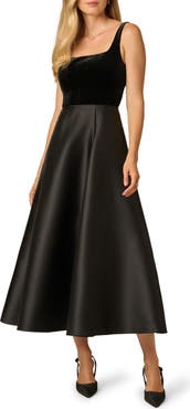 Adrianna Papell Sleeveless Velvet Mikado Gown