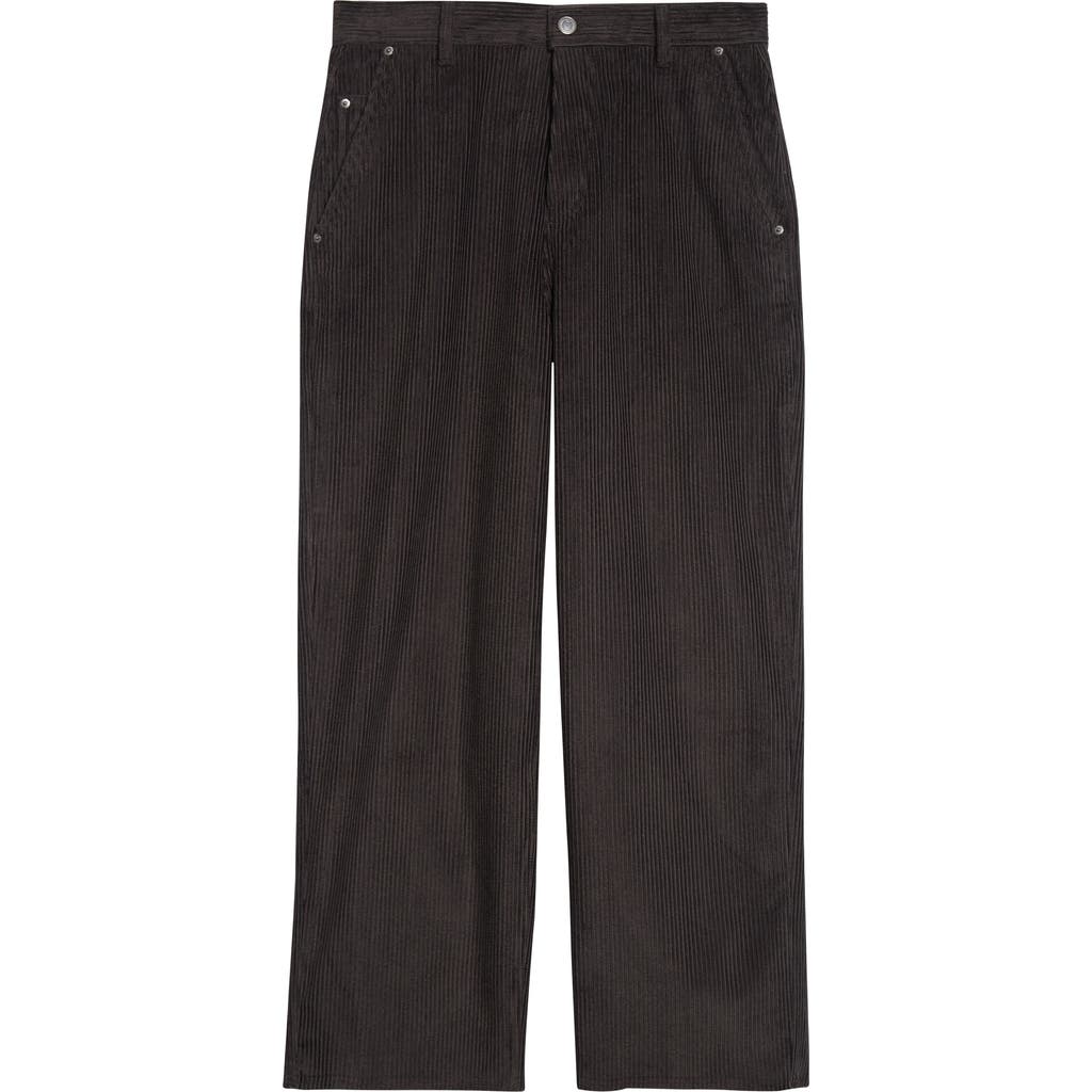Ami Alexandre Mattiussi Ami Paris Grey Corduroy Wide-leg Trousers Ami Paris In Black