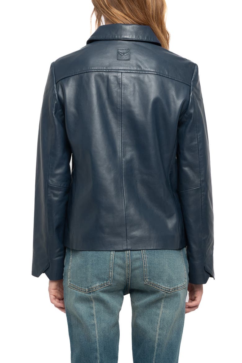 LIamys Leather Jacket, Alternate, color, MARINE