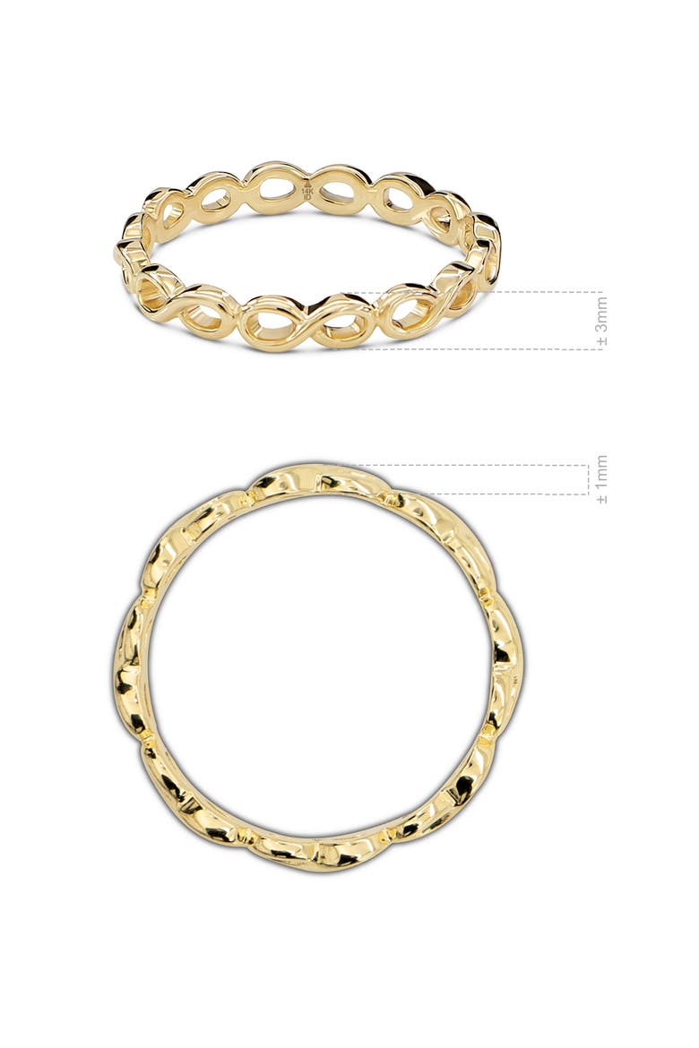 Infinity Ring in 14K Gold, Alternate, color, Yellow Gold