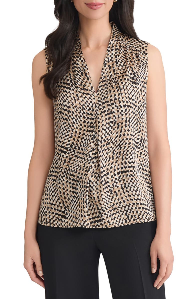 KASPER Pleated Gathered Shell Top, Main, color,