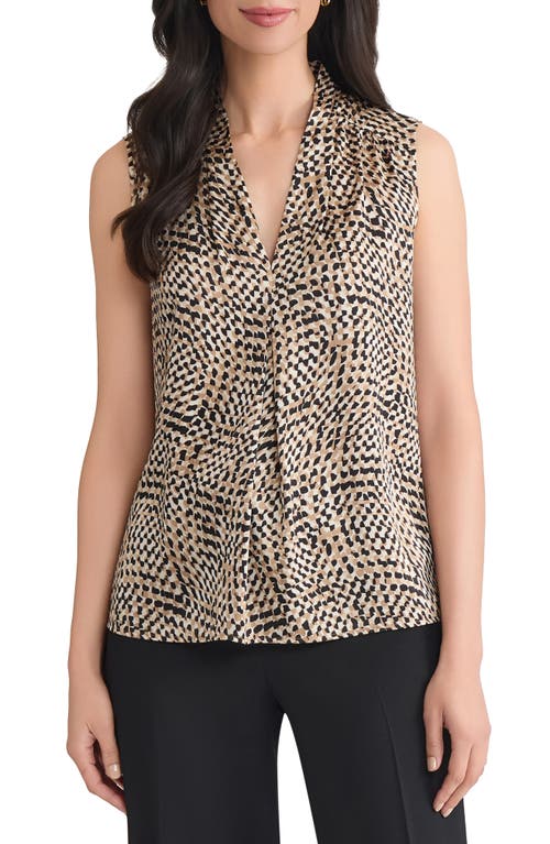 Kasper Pleated Gathered Shell Top In Metallic