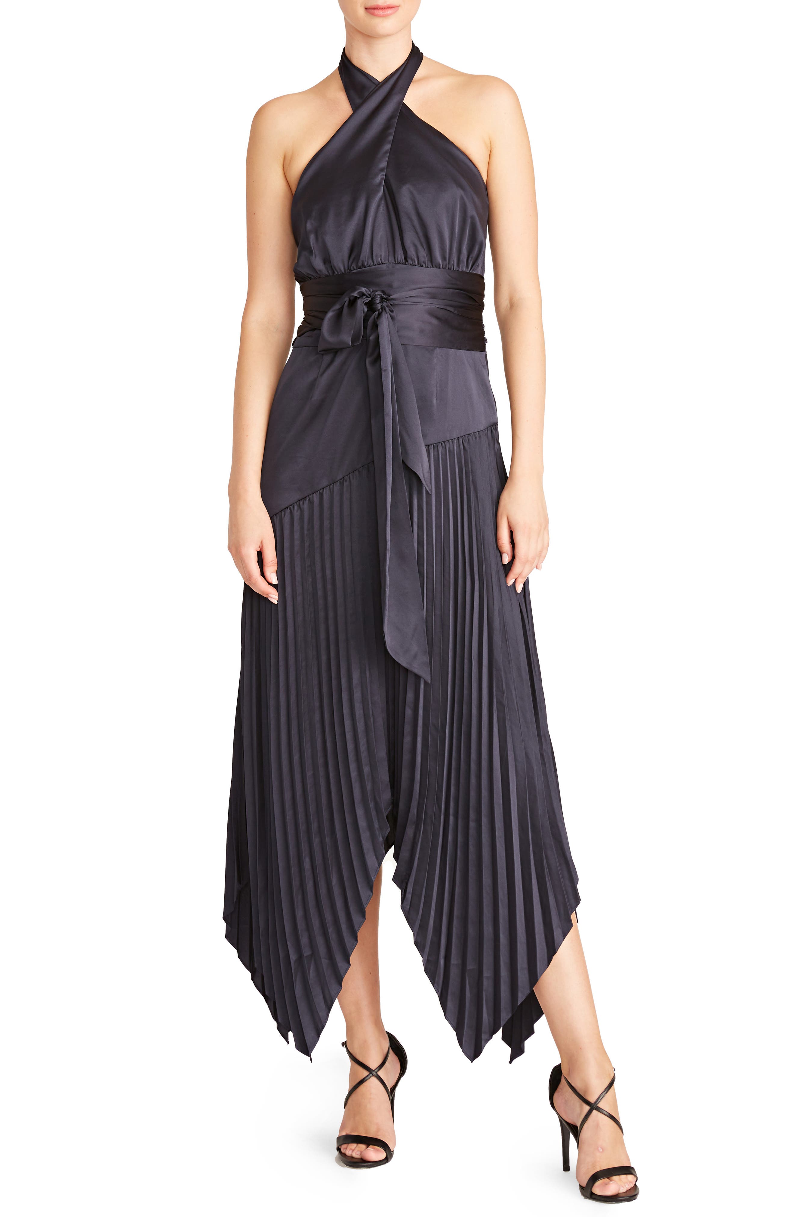 amur dixon halter dress Pleated Coss Neck (Women) memmap26