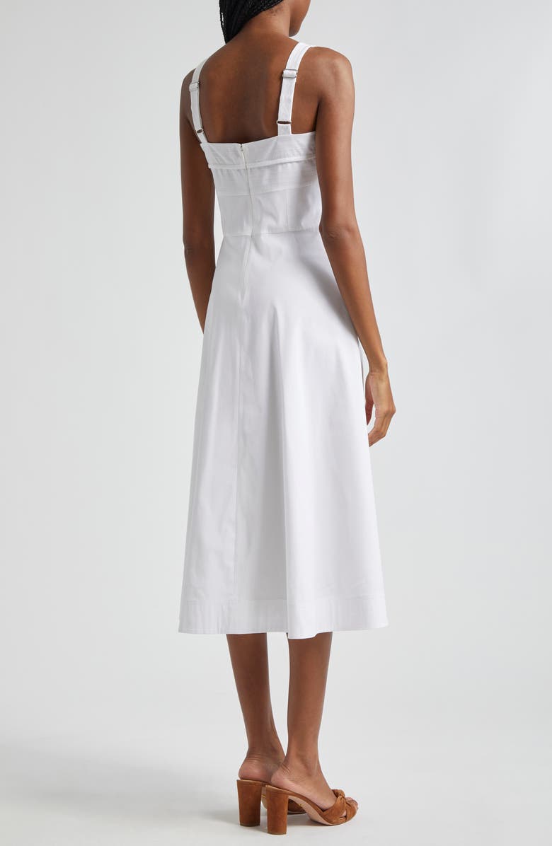 Veronica Beard Aila Cotton Blend Midi Sundress, Alternate, color, White