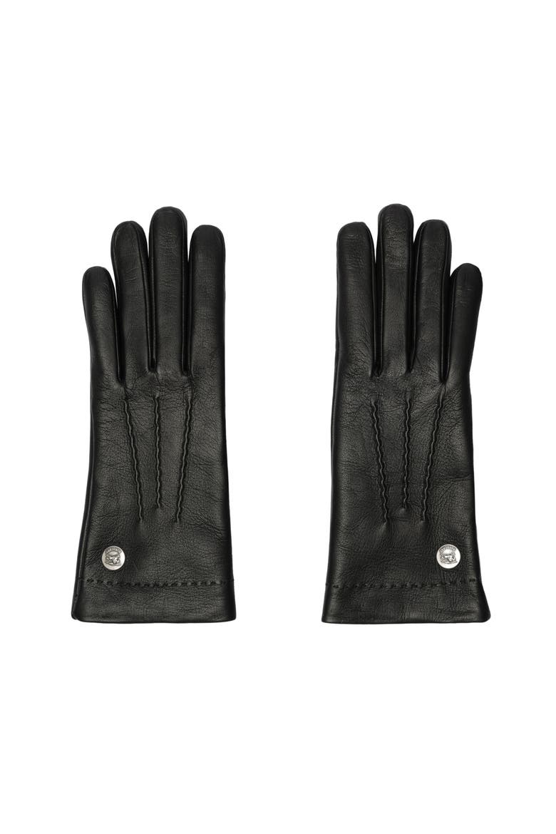 Leather Gloves, Main, color, Black