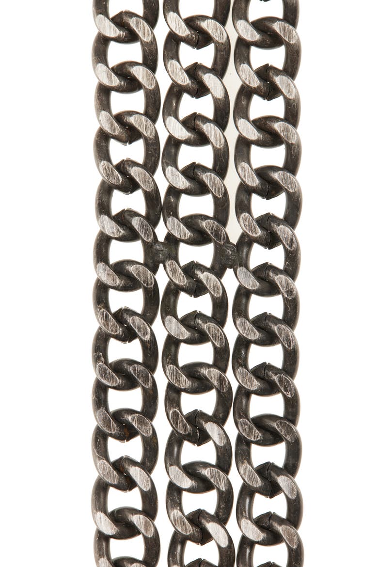 Triple Chain Leather Belt, Alternate, color, BLACK