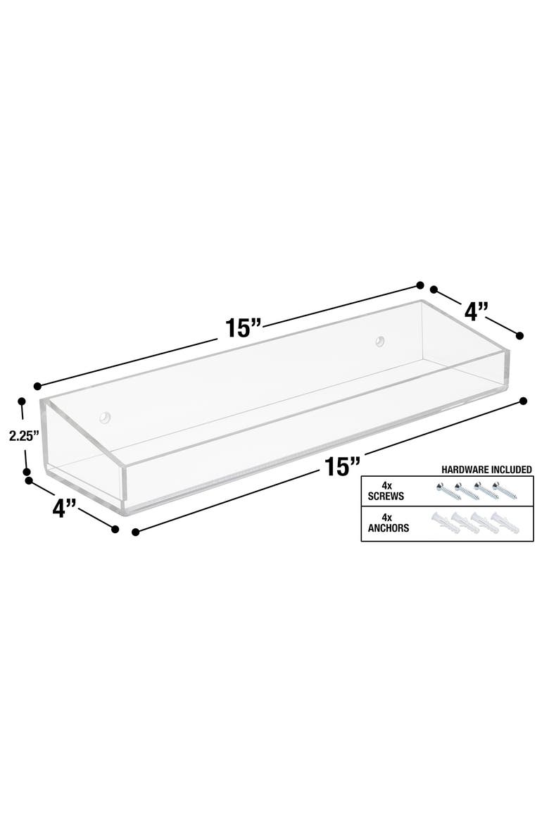 Acrylic Bathroom Shelf - Set of 2, Alternate, color, CLEAR