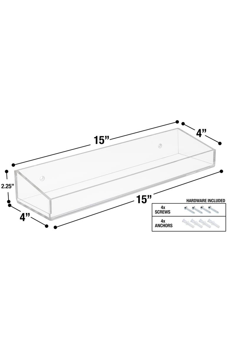 SORBUS Acrylic Bathroom Shelf - Set of 2, Alternate, color, Clear
