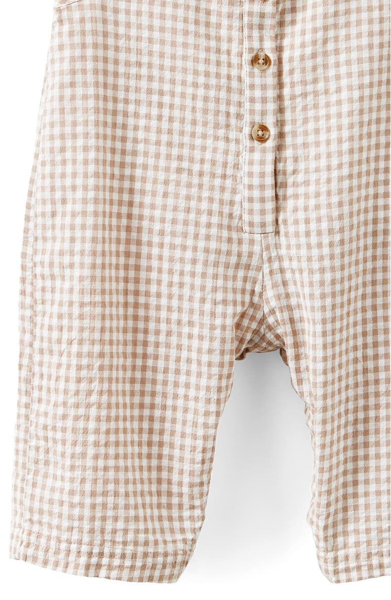 Cotton On Kids Willow Sleeveless Romper, Alternate, color, Oatmilk Gingham