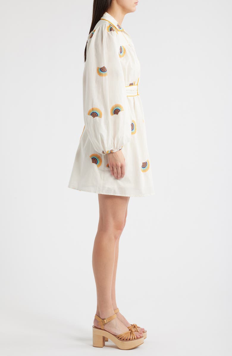 CIEBON Halliday Embroidered Long Sleeve Dress, Alternate, color, Ivory