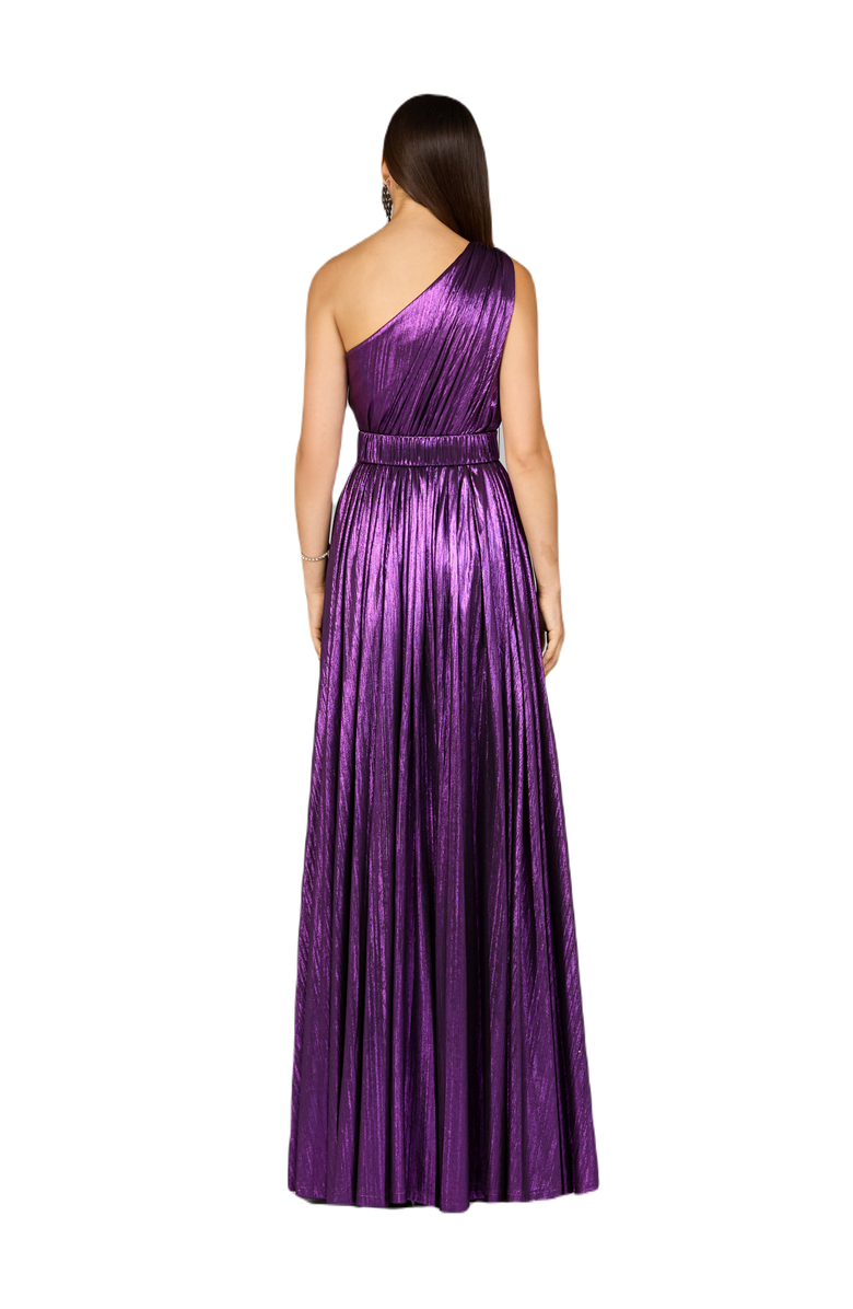 LARA New York One Shoulder Metallic Dress, Alternate, color, Purple