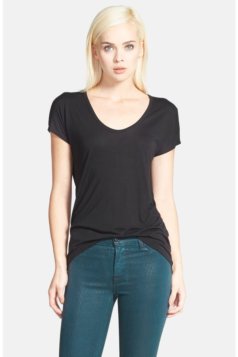 'Easy' V-Neck Tee, Main, color, BLACK