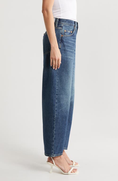 Re/done Tapered Wide Leg Jeans In Whiskey Indigo