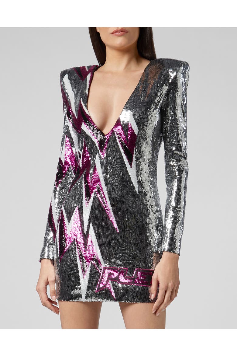 Short Dress Thunder Women, Main, color, Silver