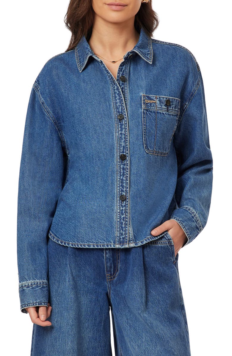 Scotch & Soda The Crop Denim Shirt, Main, color, Two Bridges