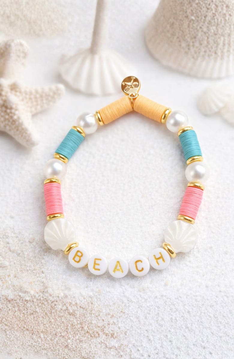 Bits & Bows Beach Bracelet, Alternate, color, Pink/Blue/Beige/White