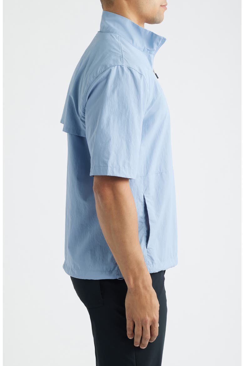 Golf Pro Short Sleeve Quarter Zip Top, Alternate, color, BLUE DEWDROP