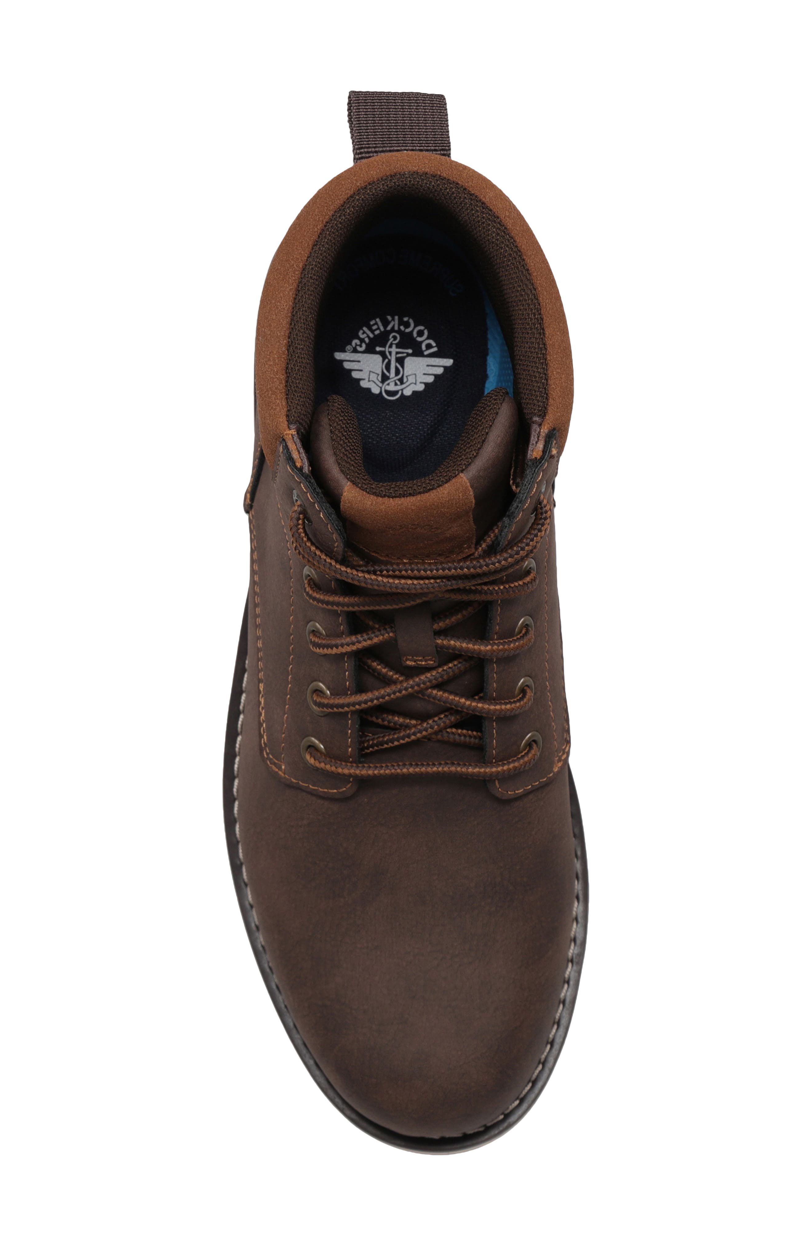 Dustin Faux Leather Boot, Alternate, color, DARK BROWN