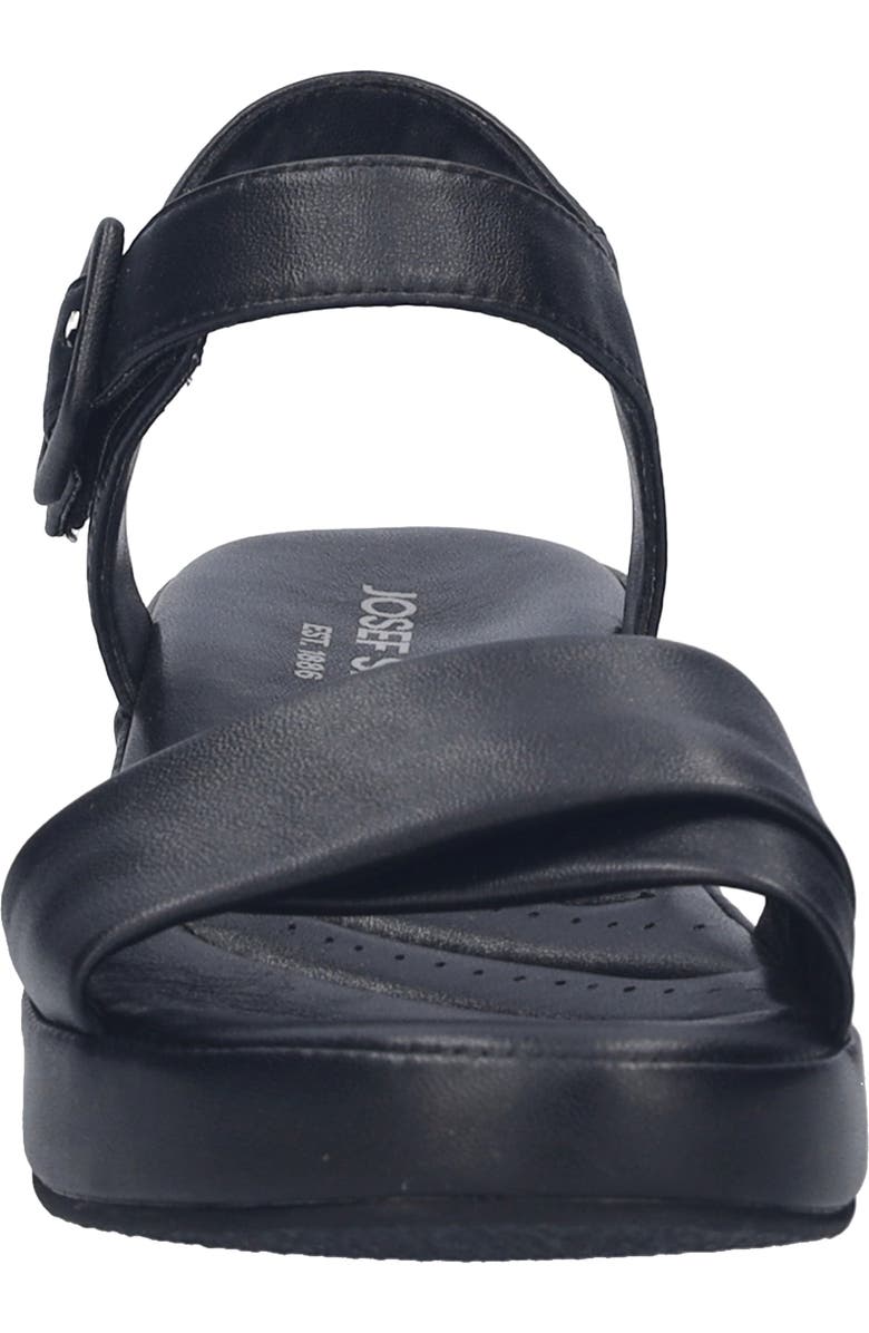 Josef Seibel Eve 02 Ankle Strap Platform Wedge Sandal, Alternate, color, Black