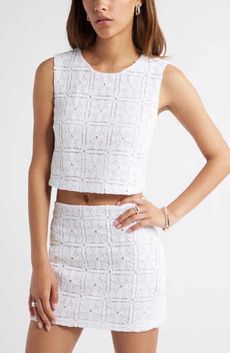 Open Edit Sleeveless Lace Tank Top