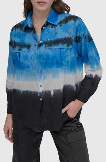 DKNY Tie Dye Cotton Button-Up Shirt