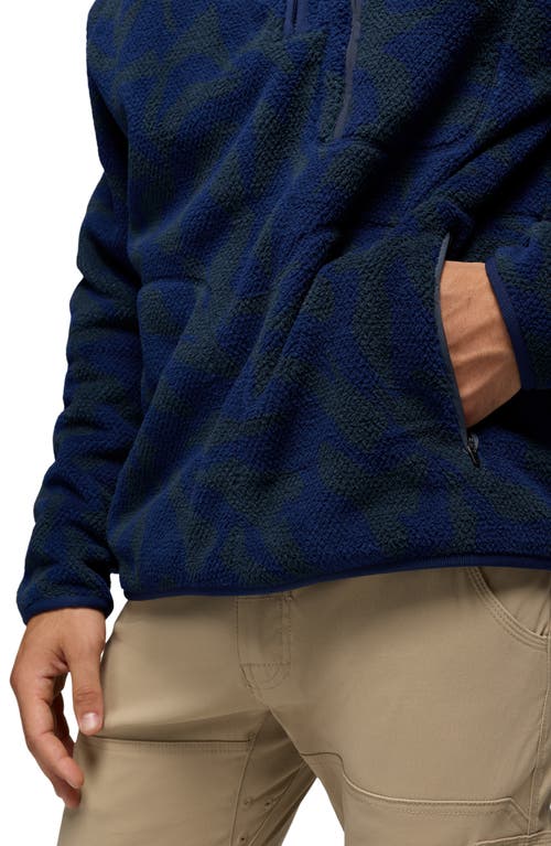 Prana Tuff Fluff Fleece Half Zip Pullover In Blue