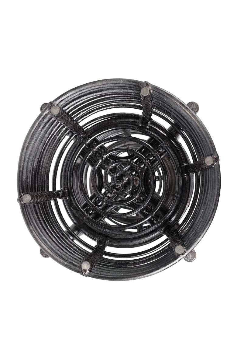 JONATHAN Y Zachariah 33.5" Bohemian Minimalist Handmade 2-Tier Rattan Indoor Planter Stand, Alternate, color, Black