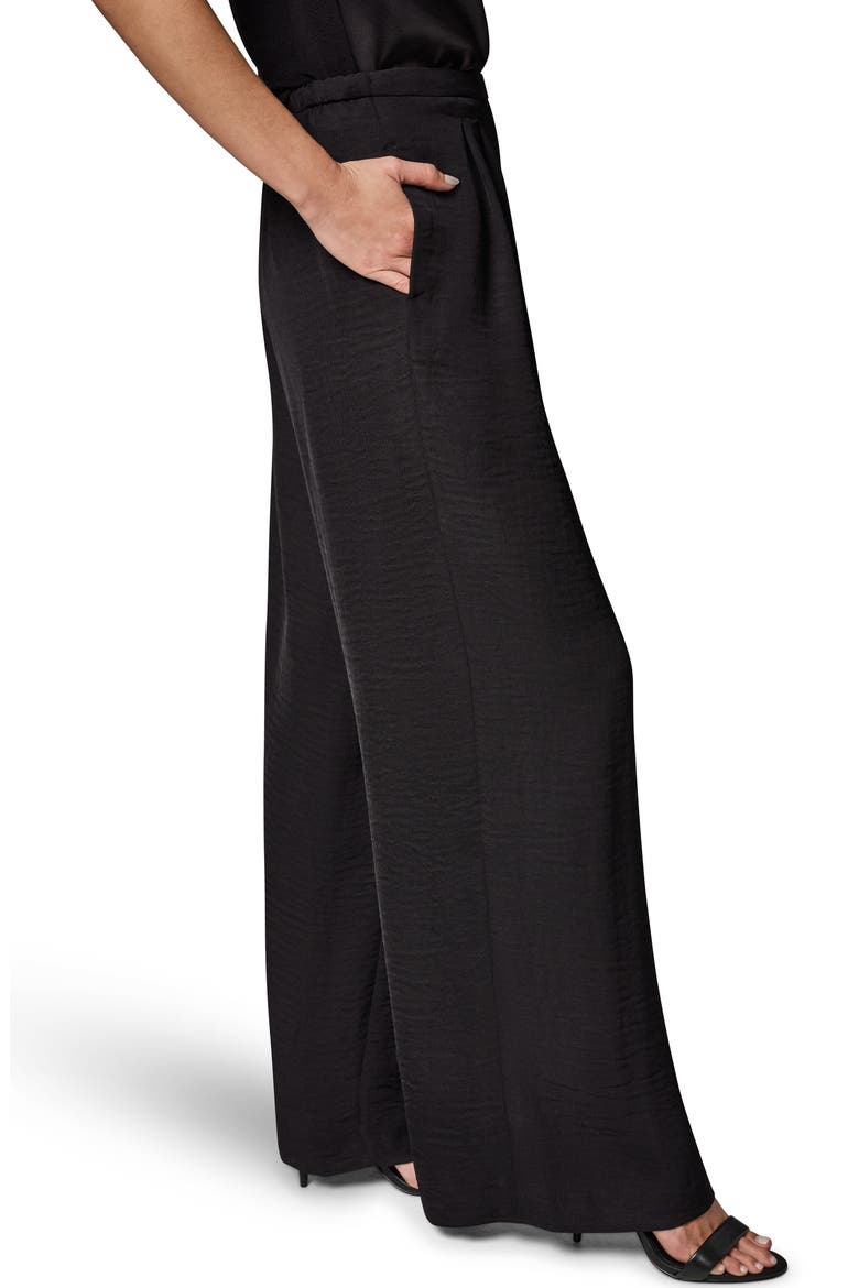 Pleat Front Wide Leg Pants, Alternate, color, BLACK